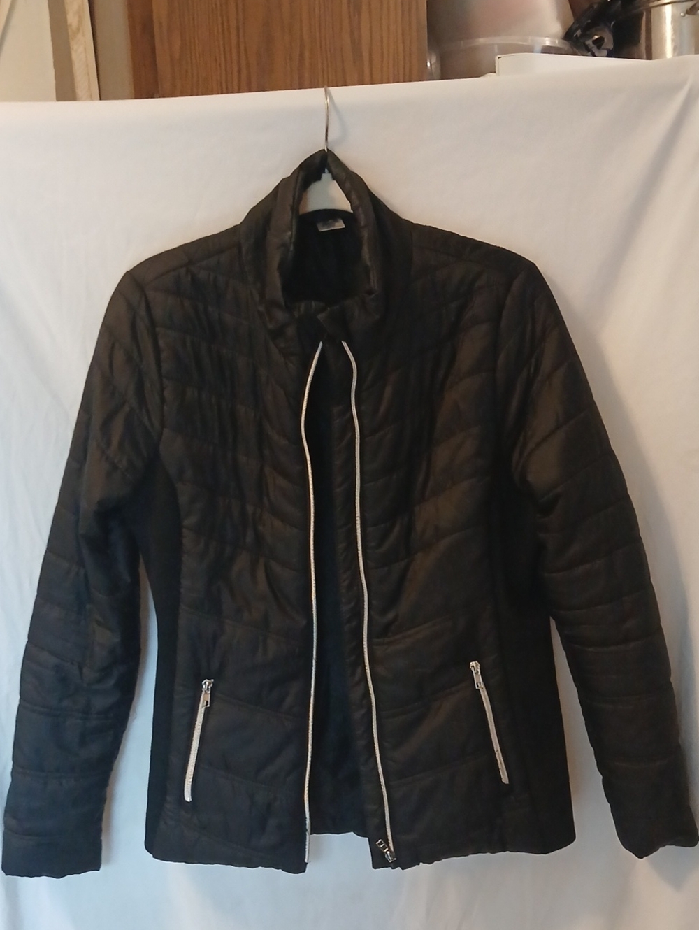 RBX Black Quilted Puffer Jacket with Contrast Zippers SEE VIDEO!
